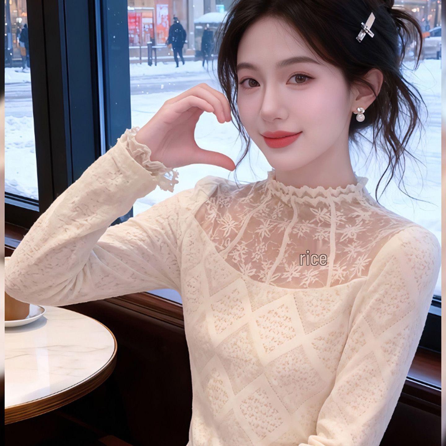 ** Warm Fragrant Soft Jade: Winter Velvet Lace Patchwork Knit High Collar Shirt ** 4XL (145-160)
** Warm Fragrant Soft Jade: Winter Velvet Lace Patchwork Knit High Collar Shirt ** 4XL (145-160)