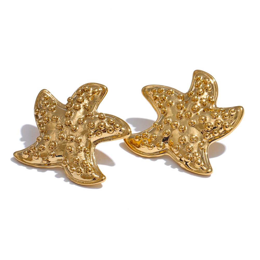 Yhpup Stainless Steel Starfish Stud Earrings Gold Platinum Color PVD Plated Waterproof Beach Ocean Trendy Element Jewelry
Yhpup Stainless Steel Starfish Stud Earrings Gold Platinum Color PVD Plated Waterproof Beach Ocean Trendy Element Jewelry