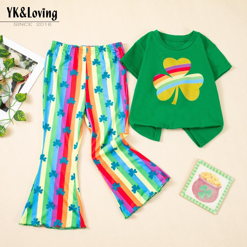 St. Patrick s Day Girls Outfits Short Sleeve T-Shirts Bell Bottom Outfits Kids Clothes Girls Holiday Party Wear 801218M зелений
St. Patrick s Day Girls Outfits Short Sleeve T-Shirts Bell Bottom Outfits Kids Clothes Girls Holiday Party Wear 801218M зелений