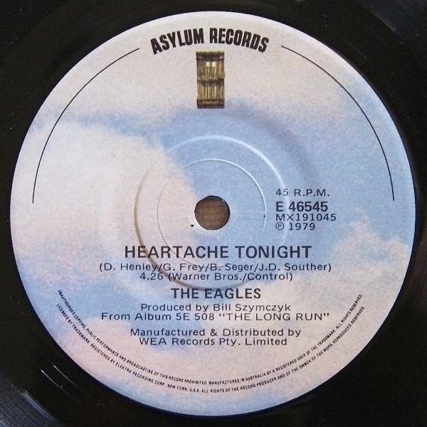7inch Record EAGLES - Heartache Tonight E46545 Asylum Records 1979 Australia Rock Used
7inch Record EAGLES - Heartache Tonight E46545 Asylum Records 1979 Australia Rock Used