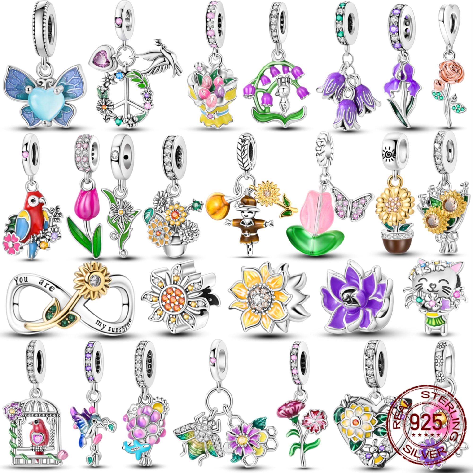Fit Original Bracelet 925 Silver Flowers Charms Bead Colorful Sunflower Dangle Rose Pendants DIY Jewelry Gift Making
Fit Original Bracelet 925 Silver Flowers Charms Bead Colorful Sunflower Dangle Rose Pendants DIY Jewelry Gift Making