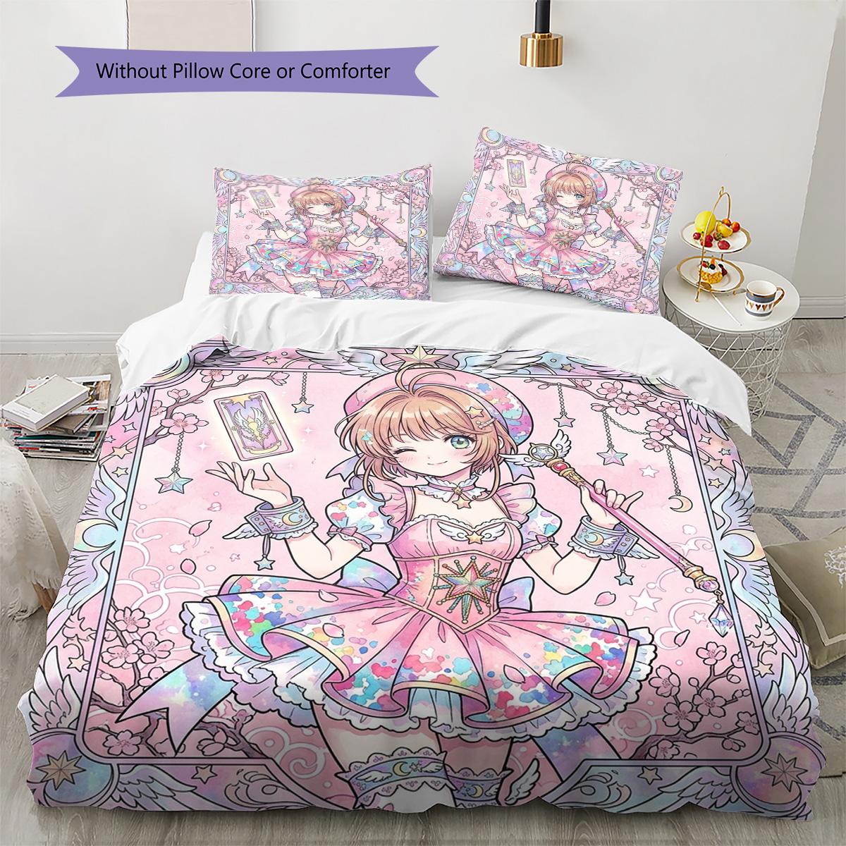 Cardcaptor Sakura Pattern Bedding Quilt Set Quilt Cover Pillowcase Home Decoration Birthday Gift (1 * duvet cover + 2 * pillowcase, without core) 135x200cm
Cardcaptor Sakura Pattern Bedding Quilt Set Quilt Cover Pillowcase Home Decoration Birthday Gift (1 * duvet cover + 2 * pillowcase, without core) 135x200cm
