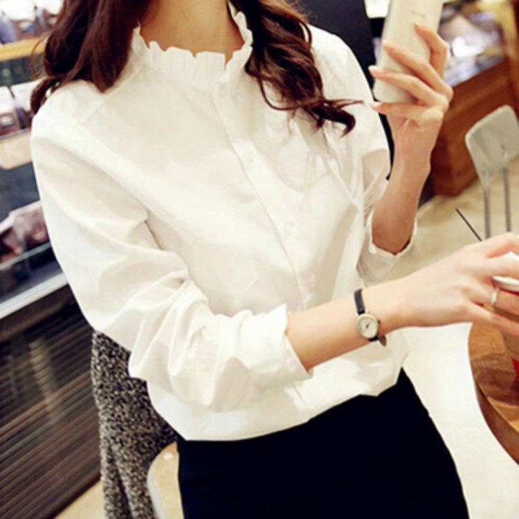 New Korean Version of Temperament Women s Clothing White Fungus Edge Stand-up Collar Long-sleeved Professional Shirt Women s Loose Top XL білий
New Korean Version of Temperament Women s Clothing White Fungus Edge Stand-up Collar Long-sleeved Professional Shirt Women s Loose Top XL білий