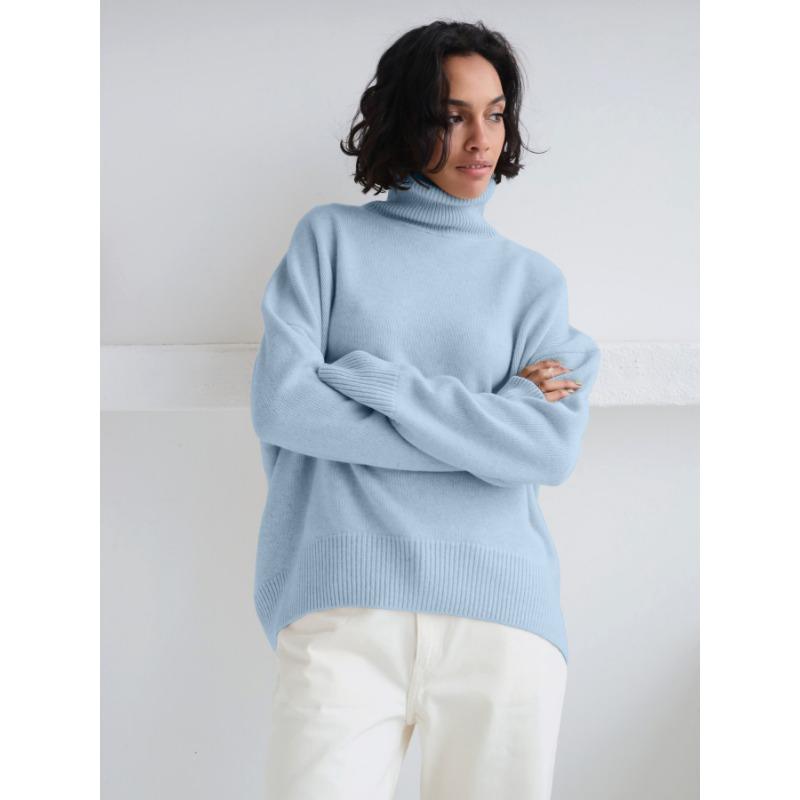 Осінньо-зимовий жіночий светр Однотонний потовщений в’язаний светр Зручний повсякденний вільний светр з високим горлом L світло-синій колір
Осінньо-зимовий жіночий светр Однотонний потовщений в’язаний светр Зручний повсякденний вільний светр з високим горлом L світло-синій колір