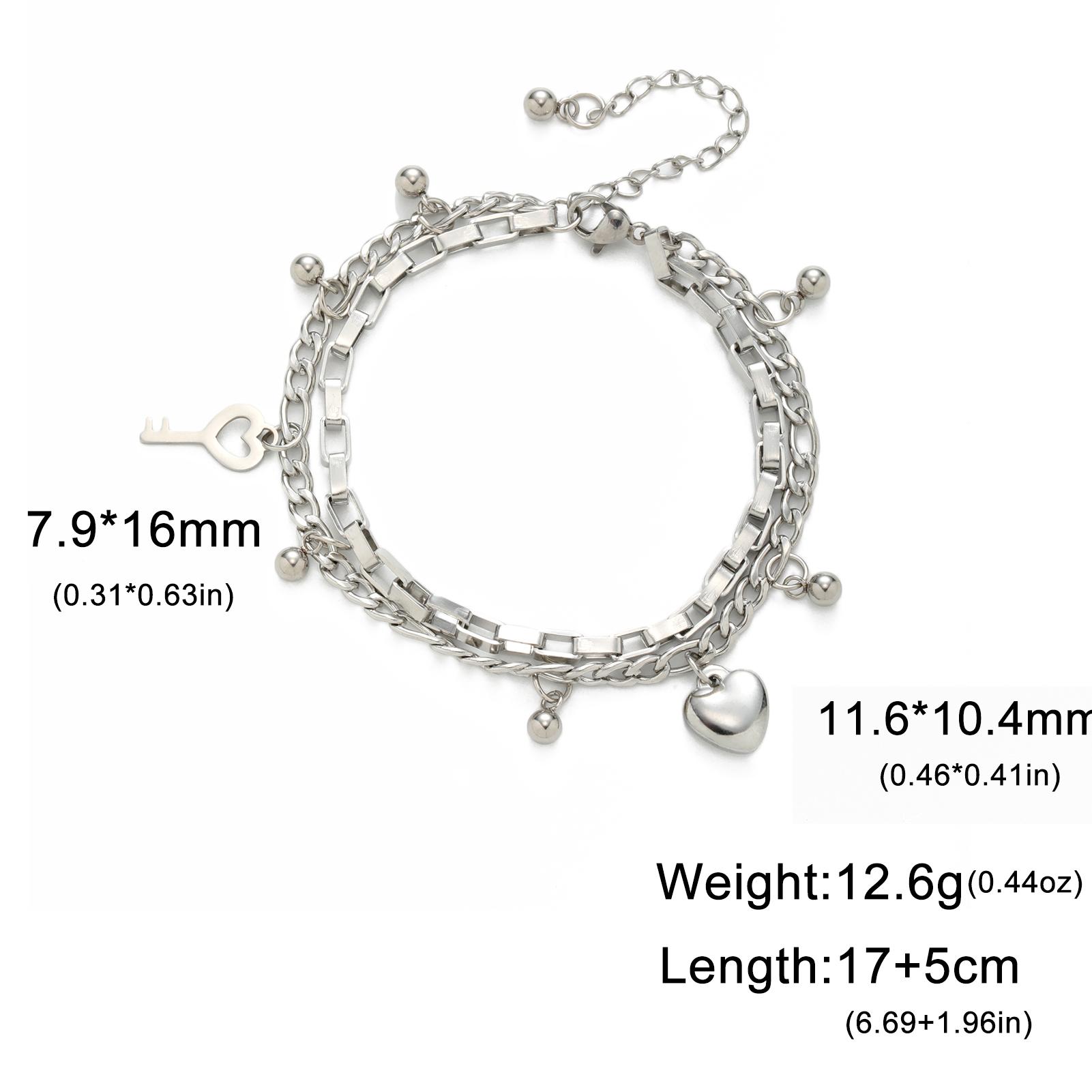 Teamer Stainless Steel Starfish Shell Heart Feather Multiple Layer Chain Bracelet Fashion Summer Outdoor Beach Jewelry Gift 17-22cm
Teamer Stainless Steel Starfish Shell Heart Feather Multiple Layer Chain Bracelet Fashion Summer Outdoor Beach Jewelry Gift 17-22cm