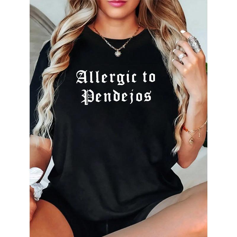 Women Allergic To Print Graphic T-Shirt Christmas Loose Crew Neck Short Sleeve Casual Sports Versatile Summer Top 4XL чорний
Women Allergic To Print Graphic T-Shirt Christmas Loose Crew Neck Short Sleeve Casual Sports Versatile Summer Top 4XL чорний