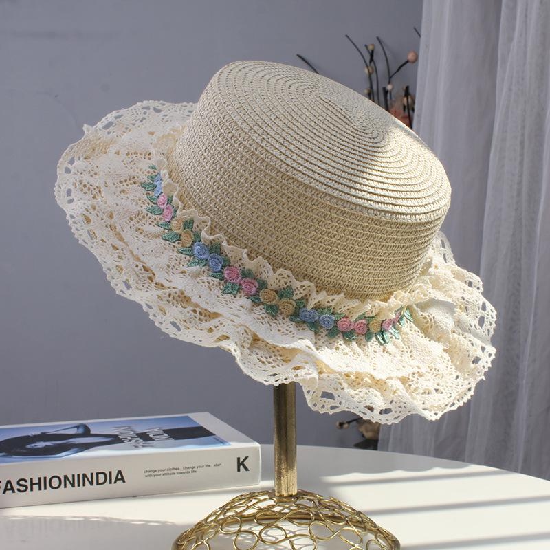 Women Summer Lace Straw Hat Wide Brim Floral Embroidery Sun Hat UV Protection Beach Hat for Ladies Elegant Vacation Hat Adult (52-56CM) бежевий
Women Summer Lace Straw Hat Wide Brim Floral Embroidery Sun Hat UV Protection Beach Hat for Ladies Elegant Vacation Hat Adult (52-56CM) бежевий