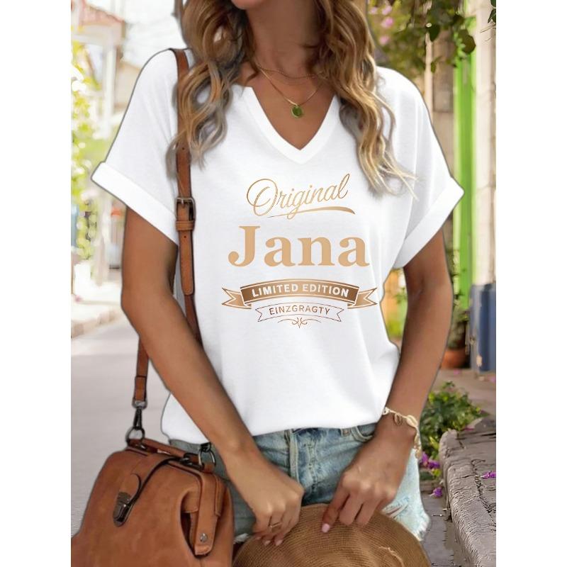 Women s V-Neck Original Jana Limited Edition Graphic Tee, Custom Name Print T-Shirt, Casual Short Sleeve Personalized Top XL
Women s V-Neck Original Jana Limited Edition Graphic Tee, Custom Name Print T-Shirt, Casual Short Sleeve Personalized Top XL