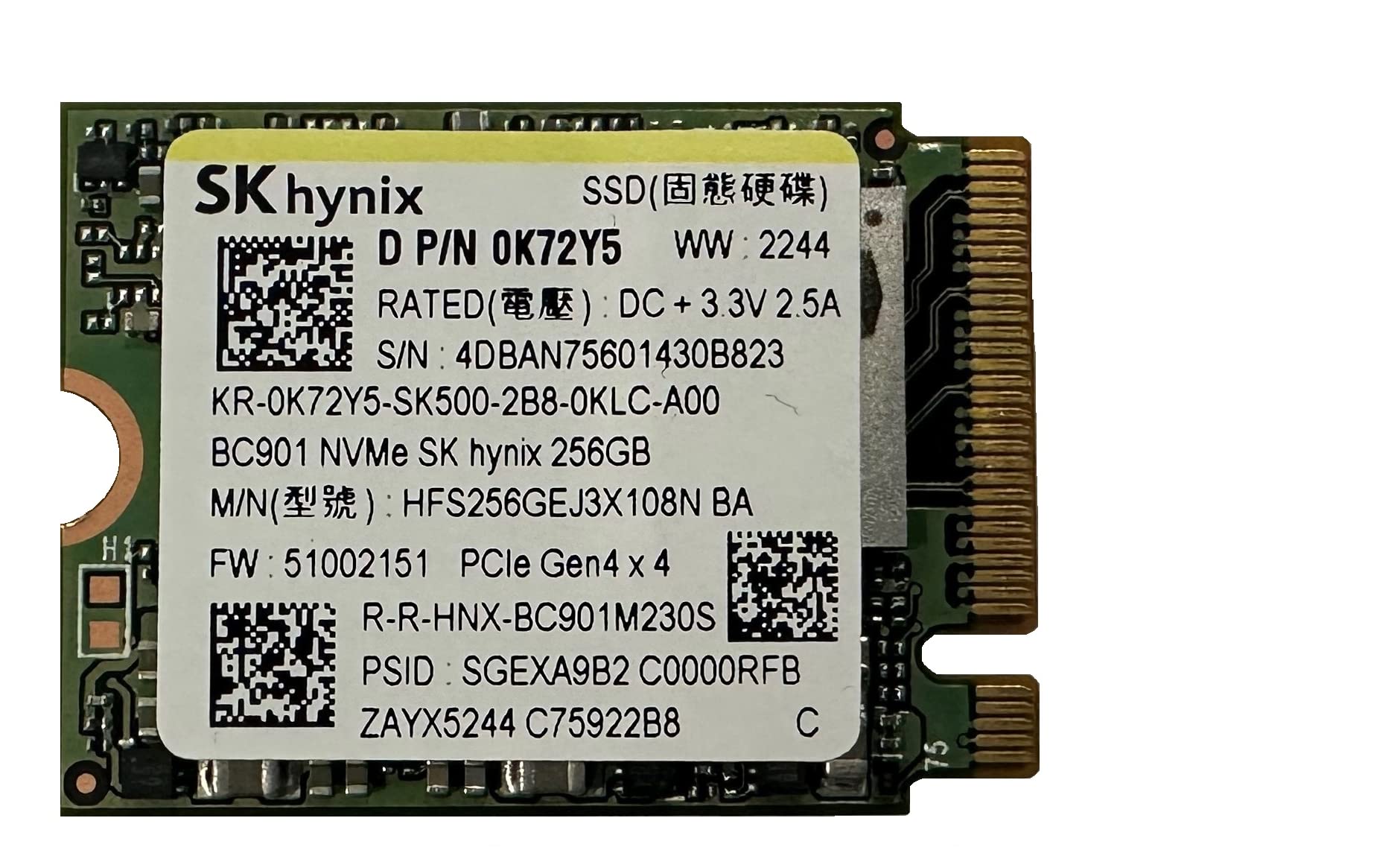 OemGenuine OEM Hyn BC901 256 ГБ GEN 4X4 NVME SSD внутрішній твердотільний накопичувач 30 мм 2230 Форм-фактор M Key Steam M.2 PCI-e Deck.
OemGenuine OEM Hyn BC901 256 ГБ GEN 4X4 NVME SSD внутрішній твердотільний накопичувач 30 мм 2230 Форм-фактор M Key Steam M.2 PCI-e Deck.