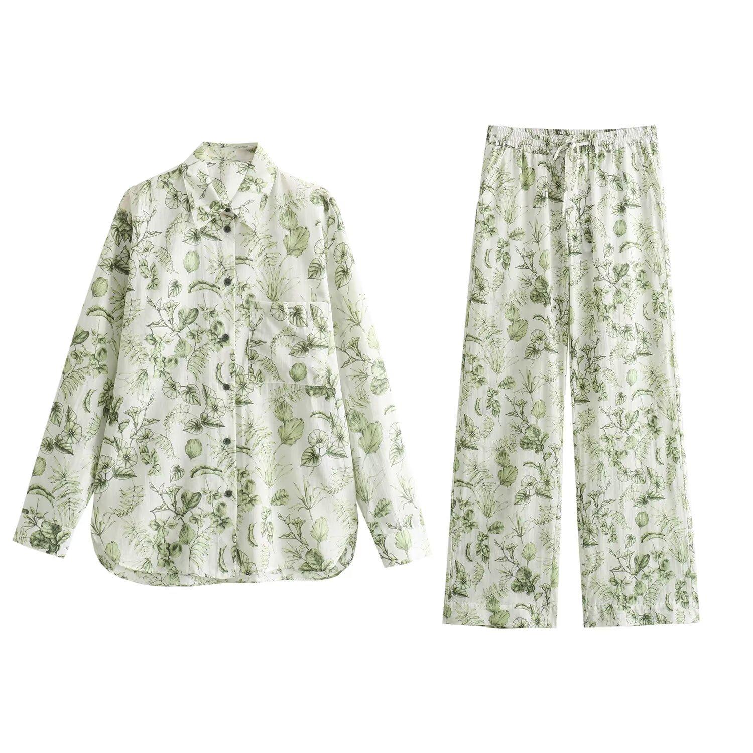 2024 Spring Women s Print Shirt & Tie-Waist Pant Set XS
2024 Spring Women s Print Shirt & Tie-Waist Pant Set XS