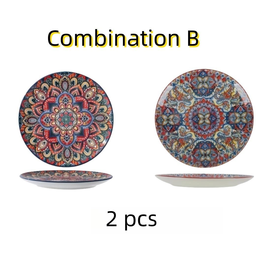 Bohemian ceramic shallow plate, Nordic retro western plate, light luxury household plate, round salad plate, steak plate, artist 8.5 inches
Bohemian ceramic shallow plate, Nordic retro western plate, light luxury household plate, round salad plate, steak plate, artist 8.5 inches