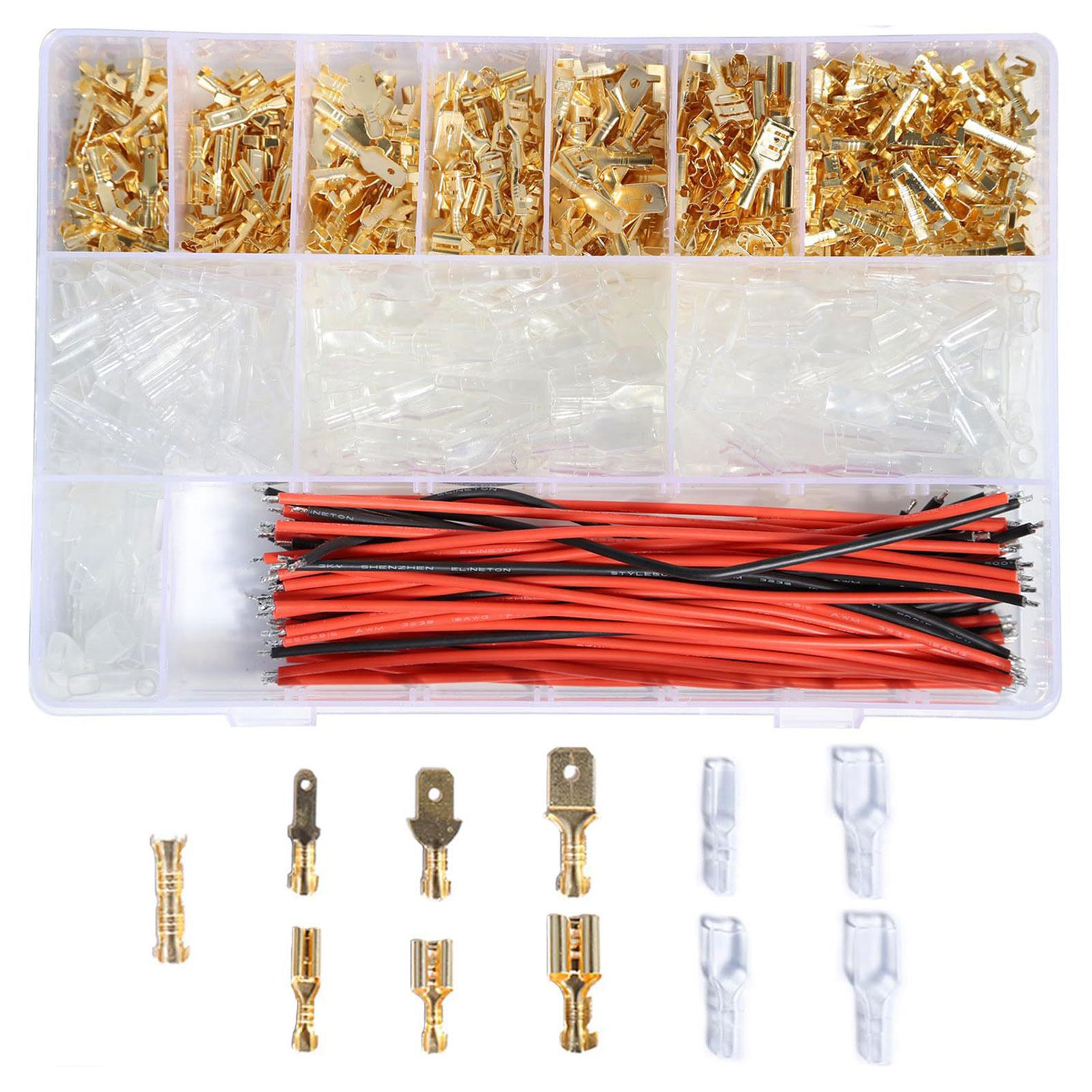 Pack Of 810 Spade Terminal Connectors Male & Female Crimp Wire Terminals Metal Spade Connector Upgrades for Quick Wiring
Pack Of 810 Spade Terminal Connectors Male & Female Crimp Wire Terminals Metal Spade Connector Upgrades for Quick Wiring