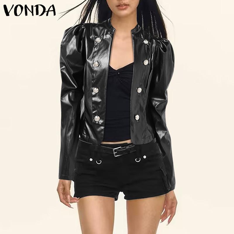 VONDA Женская мода с длинным рукавом двубортные куртки из искусственной кожи S чёрный
VONDA Женская мода с длинным рукавом двубортные куртки из искусственной кожи S чёрный