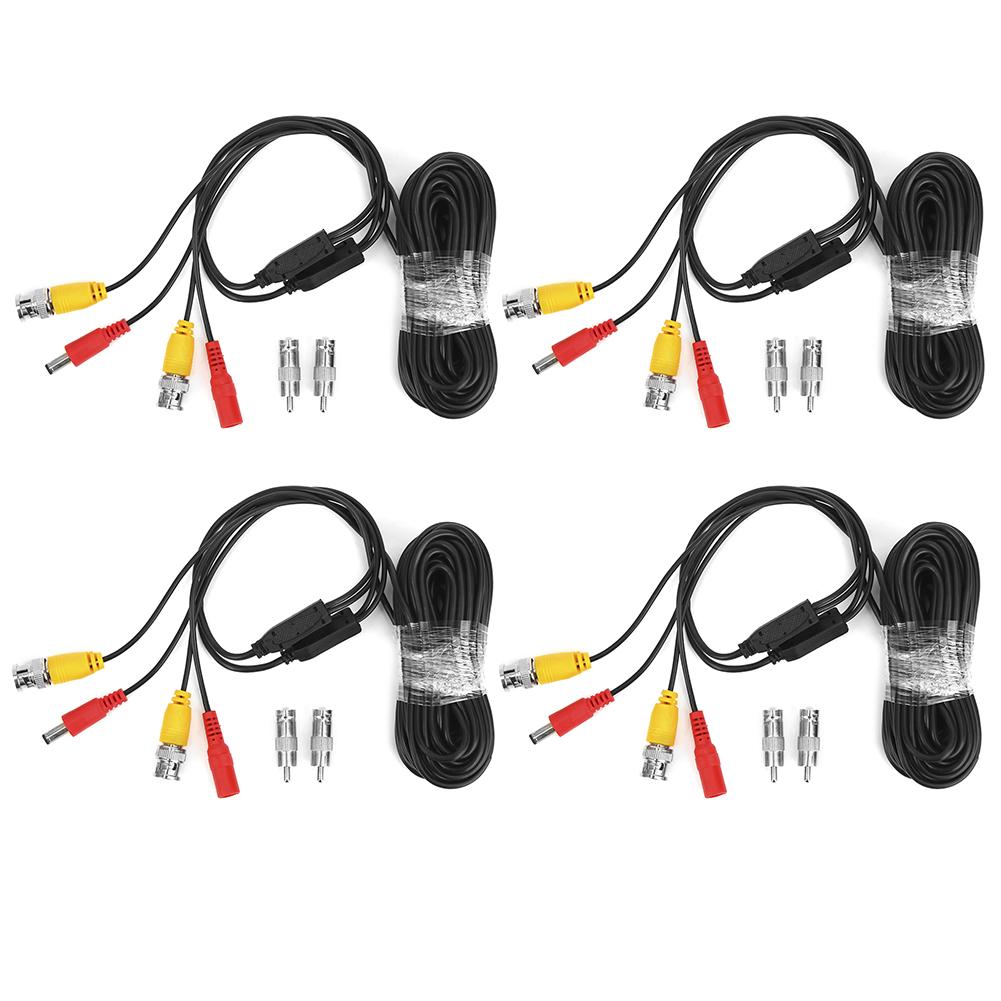 4Pcs BNC Video Power Cable CCTV Wire Cord Security System Accessories 10m 10m/32.8ft
4Pcs BNC Video Power Cable CCTV Wire Cord Security System Accessories 10m 10m/32.8ft