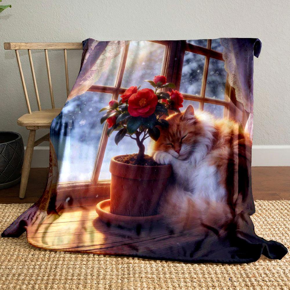 Cat and Flowers on The Windowsill Printed Blanket Soft and Comfortable Home Travel Blanket Adult and Child Warm Blanket Sofa 75x90cm
Cat and Flowers on The Windowsill Printed Blanket Soft and Comfortable Home Travel Blanket Adult and Child Warm Blanket Sofa 75x90cm