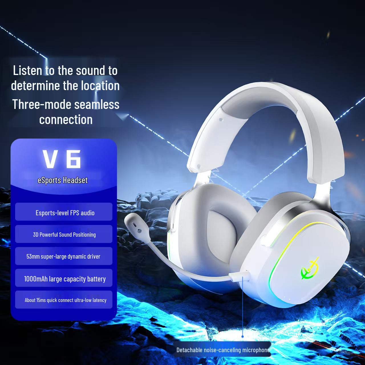 Delta Force V6 Over-Ear Gaming Headset: FPS/PUBG Sound Location, Core Esports Performance білий
Delta Force V6 Over-Ear Gaming Headset: FPS/PUBG Sound Location, Core Esports Performance білий