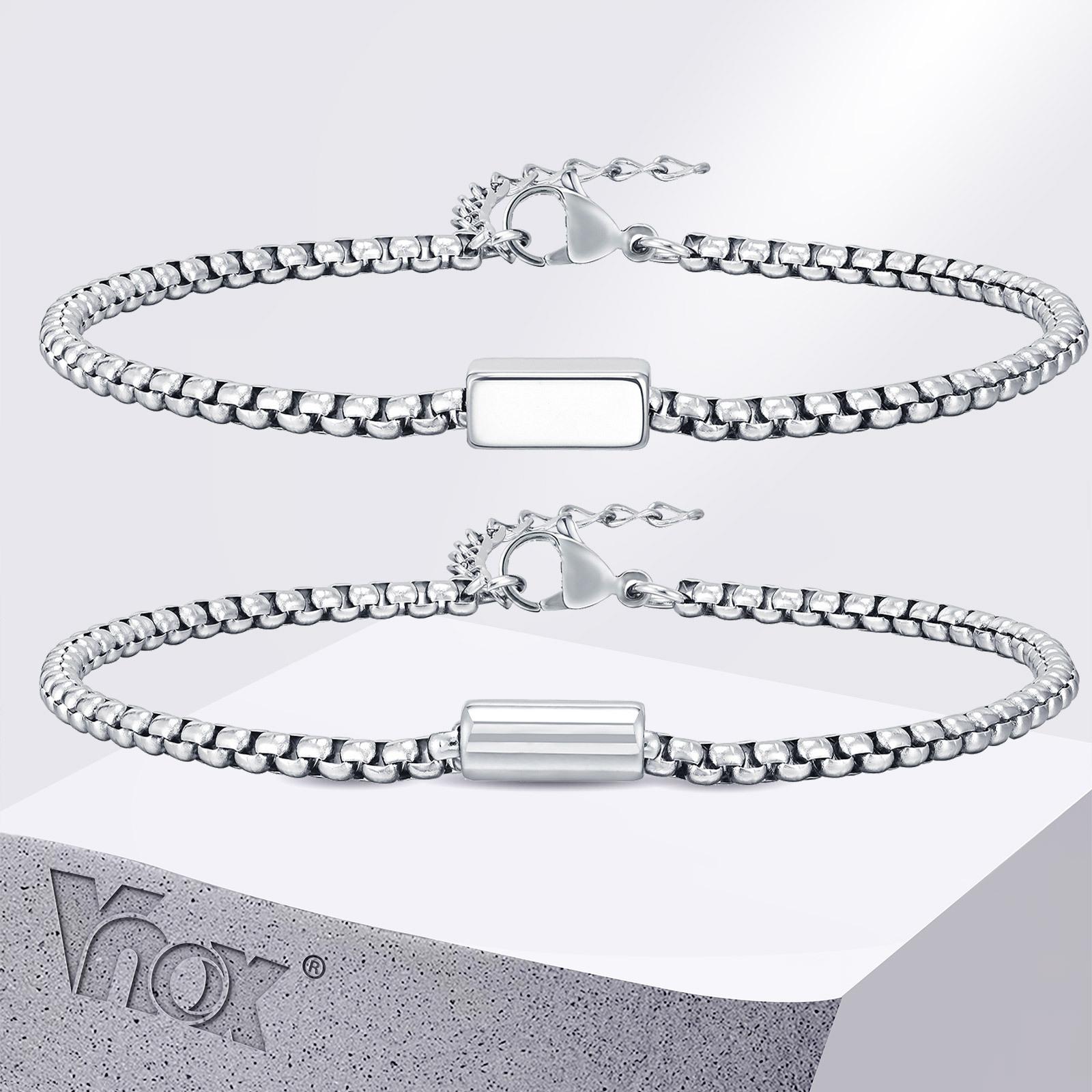 Vnox Geometric Square Round Tube Charm Bracelets for Men Boys, Unisex Box Link Chain Bracelet, Waterproof Simple Metal Jewelry
Vnox Geometric Square Round Tube Charm Bracelets for Men Boys, Unisex Box Link Chain Bracelet, Waterproof Simple Metal Jewelry