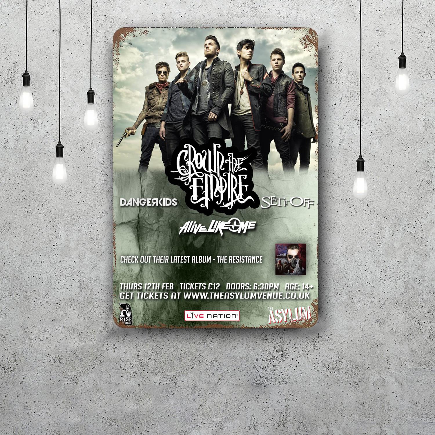 Crown The Empire Retro Vintage Tin Sign Poster Decorative Plaque Metal Plate Wall Decor 20x30cm(7.8x11.8inch)
Crown The Empire Retro Vintage Tin Sign Poster Decorative Plaque Metal Plate Wall Decor 20x30cm(7.8x11.8inch)