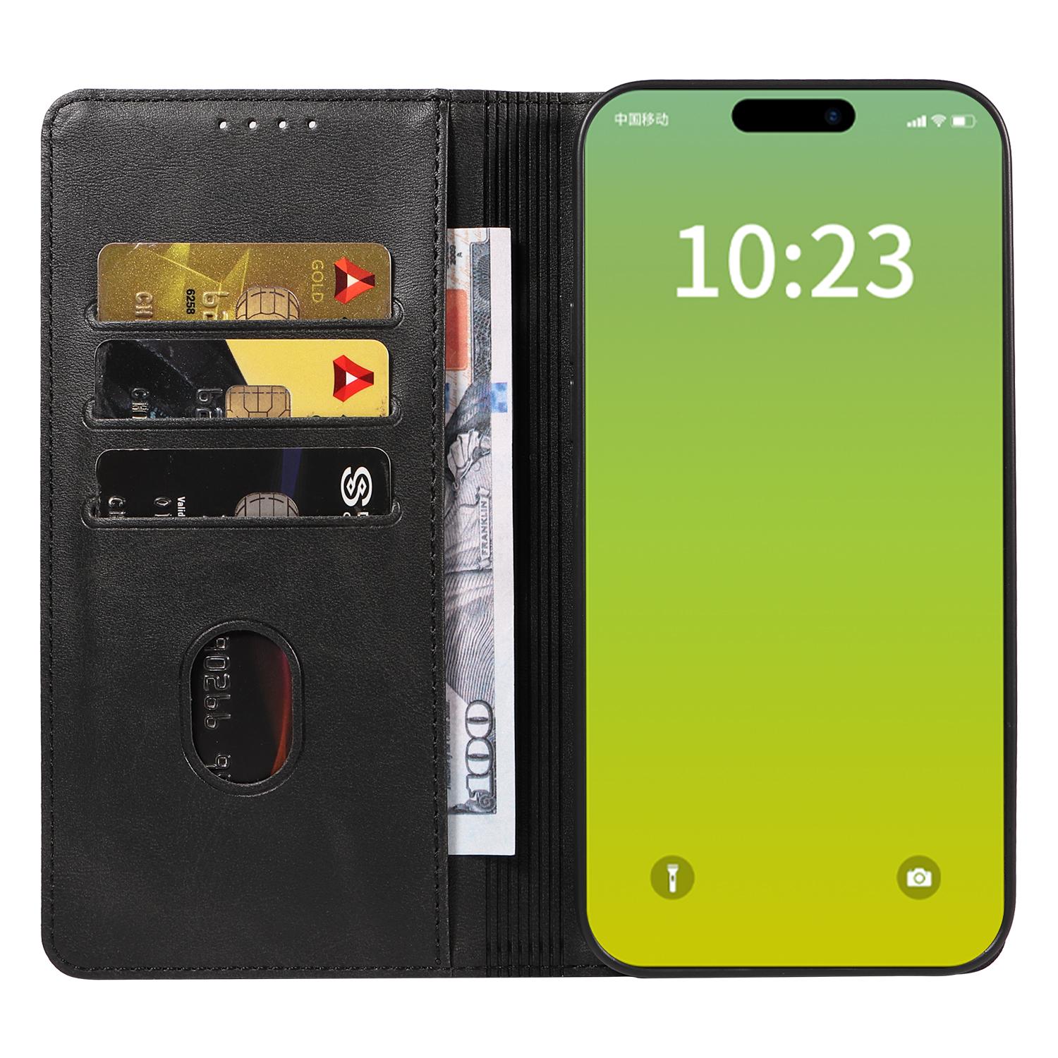 For iPhone 15 Plus Wallet Case WANLONFENG NW1 Series Magnetic Closure Calf Texture Leather Phone Cover Black
For iPhone 15 Plus Wallet Case WANLONFENG NW1 Series Magnetic Closure Calf Texture Leather Phone Cover Black