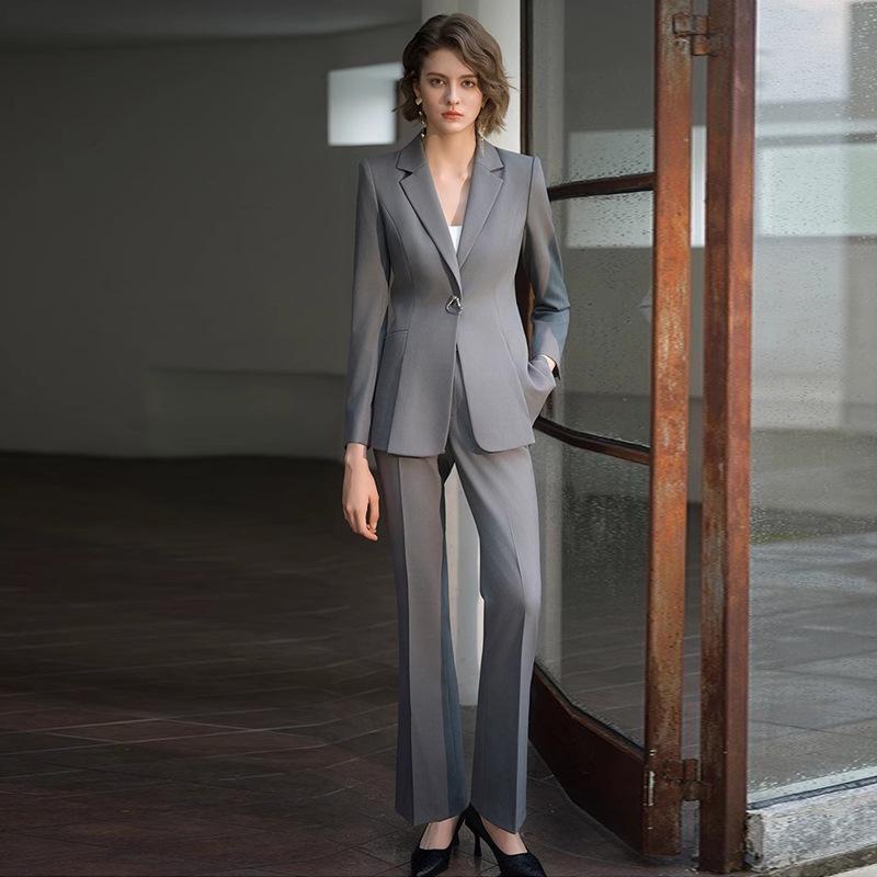 Grey One-Button Slimming Suit Set - Professional, Figure-Flattering Style for Spring/Autumn Workwear XL
Grey One-Button Slimming Suit Set - Professional, Figure-Flattering Style for Spring/Autumn Workwear XL