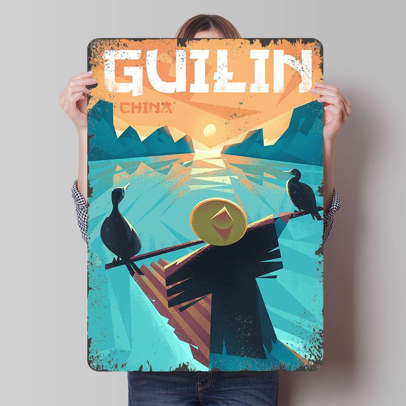 Guilin China Travel Poster Customized Wall Art Vintage Metal Signs Retro Tin Plaque for Man Cave Interior Decoration Living Room 20x30cm(7.8x11.8inch)
Guilin China Travel Poster Customized Wall Art Vintage Metal Signs Retro Tin Plaque for Man Cave Interior Decoration Living Room 20x30cm(7.8x11.8inch)