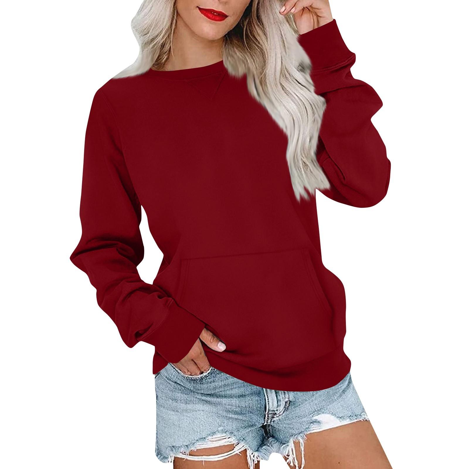 Women s Fashion Sweatshirt Round Neck Long Sleeve Color Casual Loose Pullover Sweatshirt Sweater XXL винний
Women s Fashion Sweatshirt Round Neck Long Sleeve Color Casual Loose Pullover Sweatshirt Sweater XXL винний