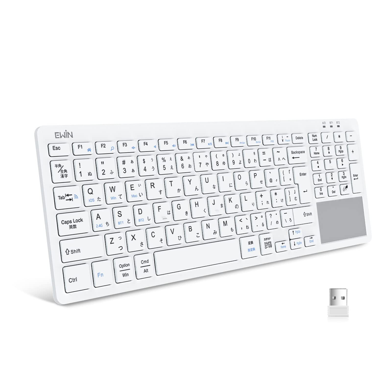 Ewin Wireless Compatible Touchpad Japanese Wireless Compatible with 3 Switching between 3 Includes Battery For Windows iOS White Bluetooth/USB
Ewin Wireless Compatible Touchpad Japanese Wireless Compatible with 3 Switching between 3 Includes Battery For Windows iOS White Bluetooth/USB
