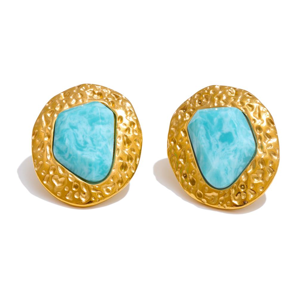 Yhpup Natural Amazonite Stone Stainless Steel Golden Stud Earrings 18k PVD Plated Waterproof Fashion Metal Daily Charm Jewelry
Yhpup Natural Amazonite Stone Stainless Steel Golden Stud Earrings 18k PVD Plated Waterproof Fashion Metal Daily Charm Jewelry