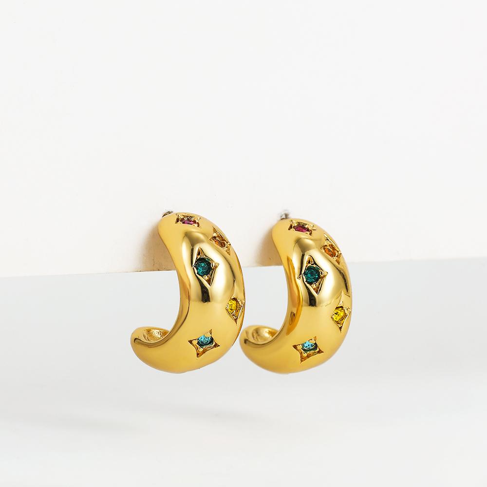 Fashion Rainbow CZ Zircon Small Hoop Earrings for Women Gold Color Round Huggie Hoops Stainless Steel Zircon Gifts
Fashion Rainbow CZ Zircon Small Hoop Earrings for Women Gold Color Round Huggie Hoops Stainless Steel Zircon Gifts