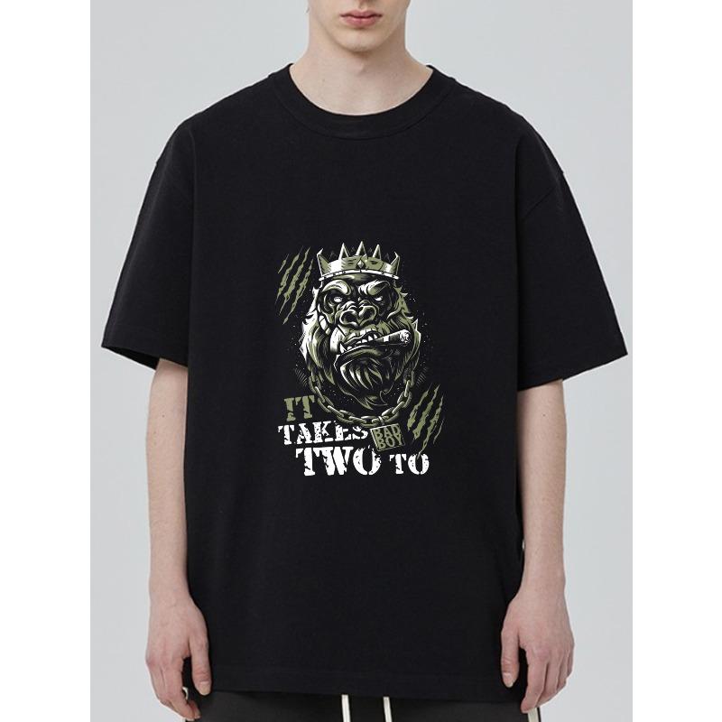 Crew Neck T Shirt Black Gorilla King With Crown And Cigar It Takes Two To Tattoo Style Graphic Streetwear Fashion For Casual Outfits XXXXL чорний
Crew Neck T Shirt Black Gorilla King With Crown And Cigar It Takes Two To Tattoo Style Graphic Streetwear Fashion For Casual Outfits XXXXL чорний