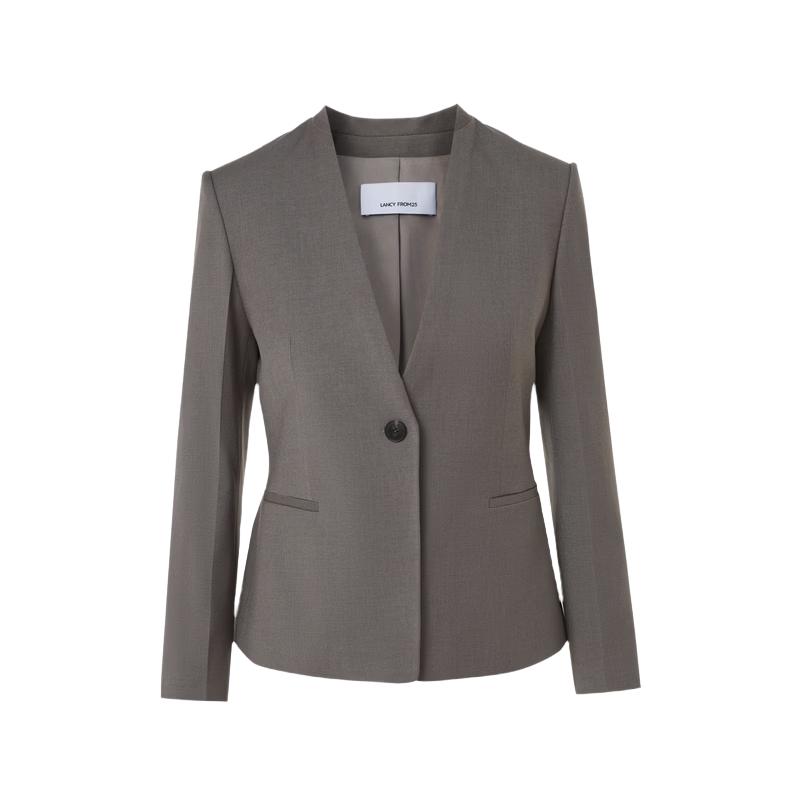 LANCY Collarless Slim Fit Suit Jacket L
LANCY Collarless Slim Fit Suit Jacket L