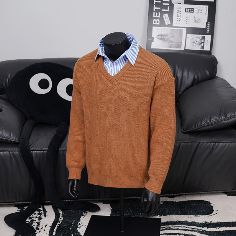 Мужской вязаный базовый свитер с воротником-рубашкой из двух частей, контрастного цвета, с длинным рукавом M коричневый
Мужской вязаный базовый свитер с воротником-рубашкой из двух частей, контрастного цвета, с длинным рукавом M коричневый
