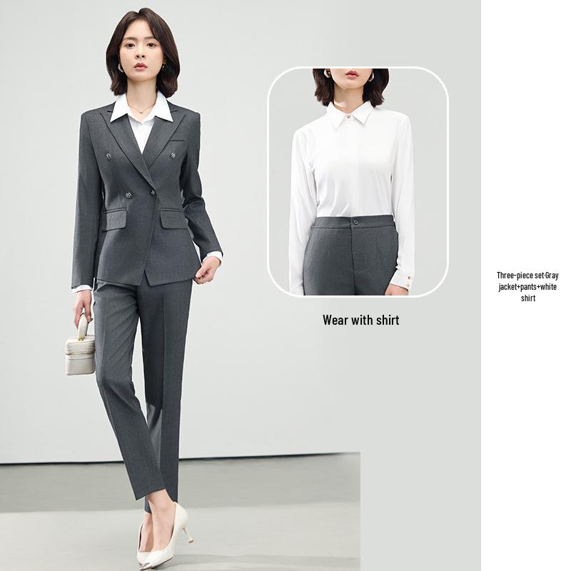 Women s Gray Double-Breasted Suit Jacket - Autumn/Winter 2025, High-End Temperament, Goddess Style. L
Women s Gray Double-Breasted Suit Jacket - Autumn/Winter 2025, High-End Temperament, Goddess Style. L
