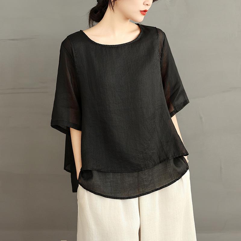 Vintage Cotton-Linen Faux Layered Side-Knot Women s Pullover Shirt, 2026 Spring/Summer Collection XXL чорний
Vintage Cotton-Linen Faux Layered Side-Knot Women s Pullover Shirt, 2026 Spring/Summer Collection XXL чорний