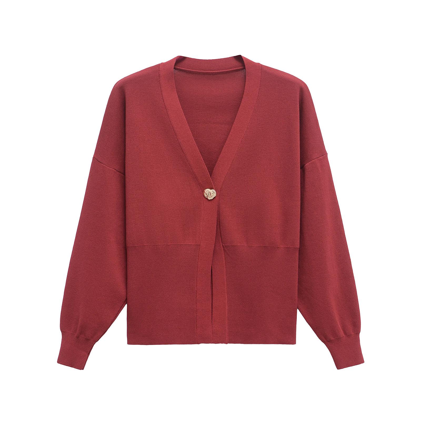 2025 Весна Женский Европейский и Американский Стиль Простой Вязаный Кардиган с Пуговицами Large красный
2025 Весна Женский Европейский и Американский Стиль Простой Вязаный Кардиган с Пуговицами Large красный