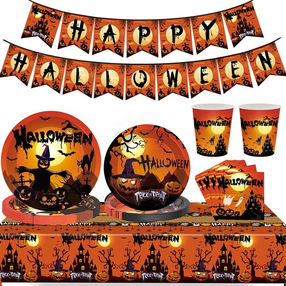 Knife fork spoon Halloween Disposable Tableware Pumpkin Napkins Cartoon Paper Plates Halloween
Knife fork spoon Halloween Disposable Tableware Pumpkin Napkins Cartoon Paper Plates Halloween