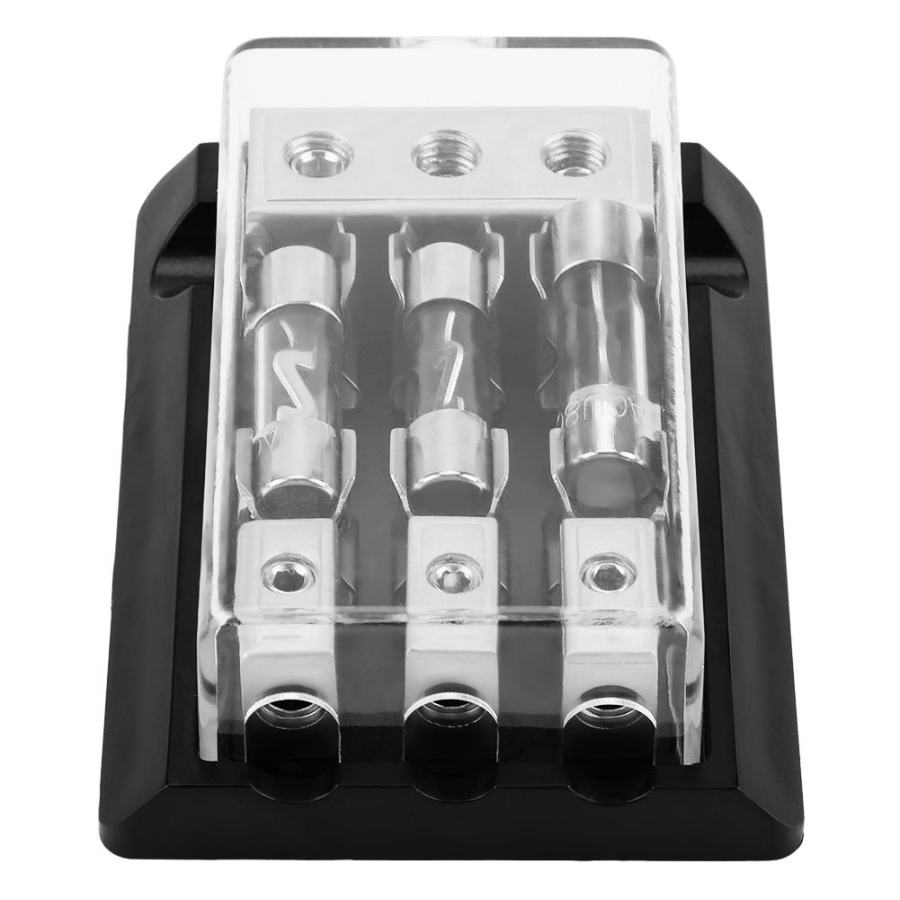 3 Way AGU Fuse Holder Power Distribution Block Fusebox 3x2GA in 3x8GA Out With 80A Fuse
3 Way AGU Fuse Holder Power Distribution Block Fusebox 3x2GA in 3x8GA Out With 80A Fuse