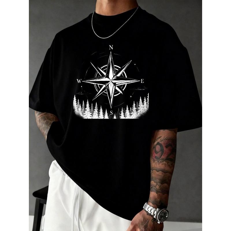 European sizes Men s Graphic T Shirts Oversized Print Pattern Print Compass Forest Design Print Pattern Vibrant Print Hip Hop Casual Tee 4XL чорний
European sizes Men s Graphic T Shirts Oversized Print Pattern Print Compass Forest Design Print Pattern Vibrant Print Hip Hop Casual Tee 4XL чорний