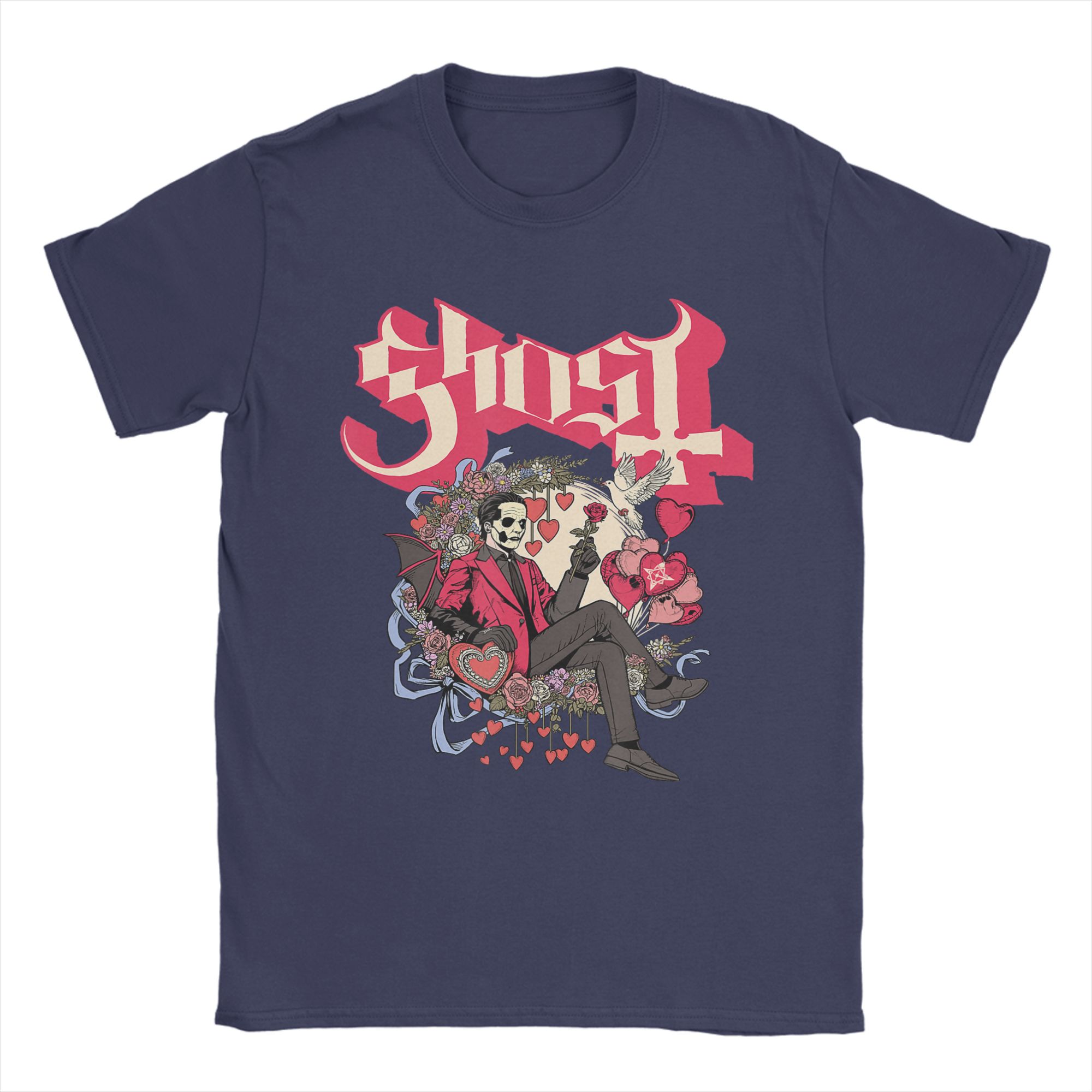 Mens TShirt Ghost Band Valentines Day Flower Heart Skull Funny 100 Cotton Tee Shirt Short Sleeve T Shirt Round Neck Tops 4XL
Mens TShirt Ghost Band Valentines Day Flower Heart Skull Funny 100 Cotton Tee Shirt Short Sleeve T Shirt Round Neck Tops 4XL