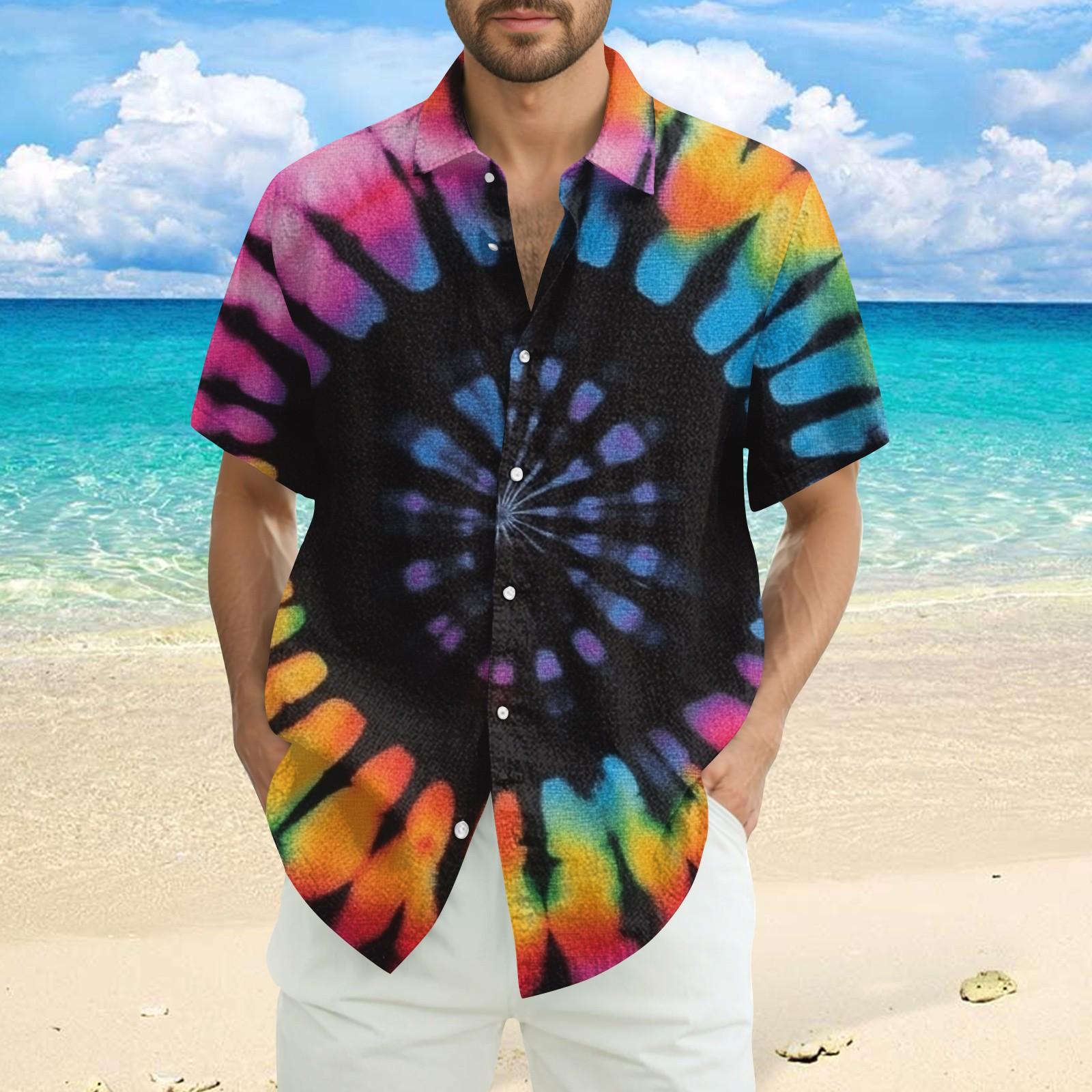 Чоловіча модна вільна футболка з коротким рукавом з принтом тай-дай для пляжу L чорний
Чоловіча модна вільна футболка з коротким рукавом з принтом тай-дай для пляжу L чорний