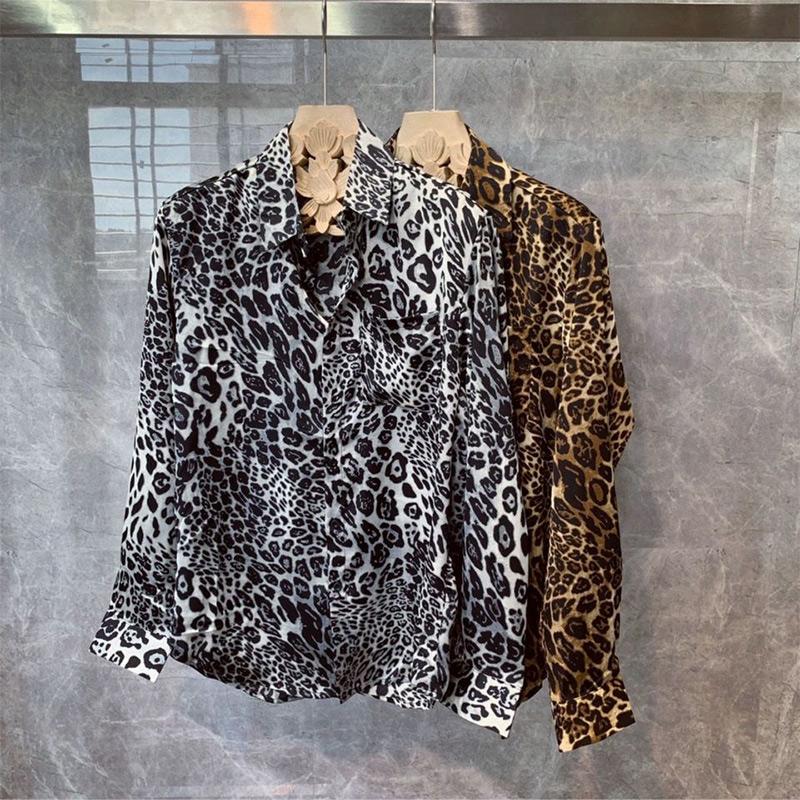 Spring Autumn Polo-neck Personality Leopard Printed Shirt Male Long Sleeve Harajuku Y2K Streetwear Casual Fashion Blouse Top Men M білий
Spring Autumn Polo-neck Personality Leopard Printed Shirt Male Long Sleeve Harajuku Y2K Streetwear Casual Fashion Blouse Top Men M білий
