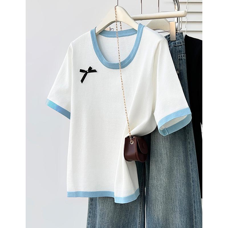 Plus-size Ice Silk Summer Knit T-shirt for Women - Short Sleeve Round Neck (2026 New Collection) 3XL (165-200 jin) білий
Plus-size Ice Silk Summer Knit T-shirt for Women - Short Sleeve Round Neck (2026 New Collection) 3XL (165-200 jin) білий