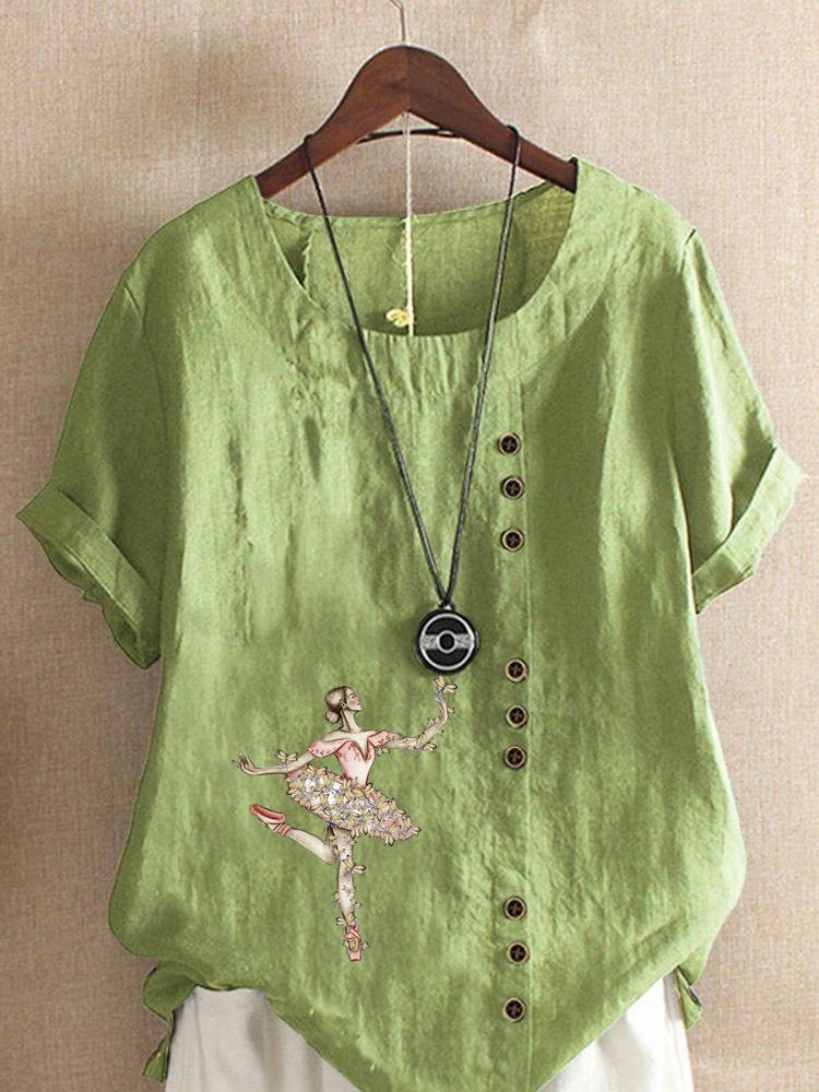 Women s Fashion Dancing Girl Print Shot Sleeve T-shirt Loose Cotton Shirt Casual Loose Summer Plus Size Blouse Tops 5XL зелений
Women s Fashion Dancing Girl Print Shot Sleeve T-shirt Loose Cotton Shirt Casual Loose Summer Plus Size Blouse Tops 5XL зелений