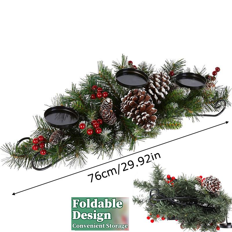 1 шт. Рождественский подсвечник, настольный центральный элемент, поднос для свечей, праздничный, с 3 подставками для столбовых свечей, рождественские искусственные сосновые шишки, классический 76cm
1 шт. Рождественский подсвечник, настольный центральный элемент, поднос для свечей, праздничный, с 3 подставками для столбовых свечей, рождественские искусственные сосновые шишки, классический 76cm