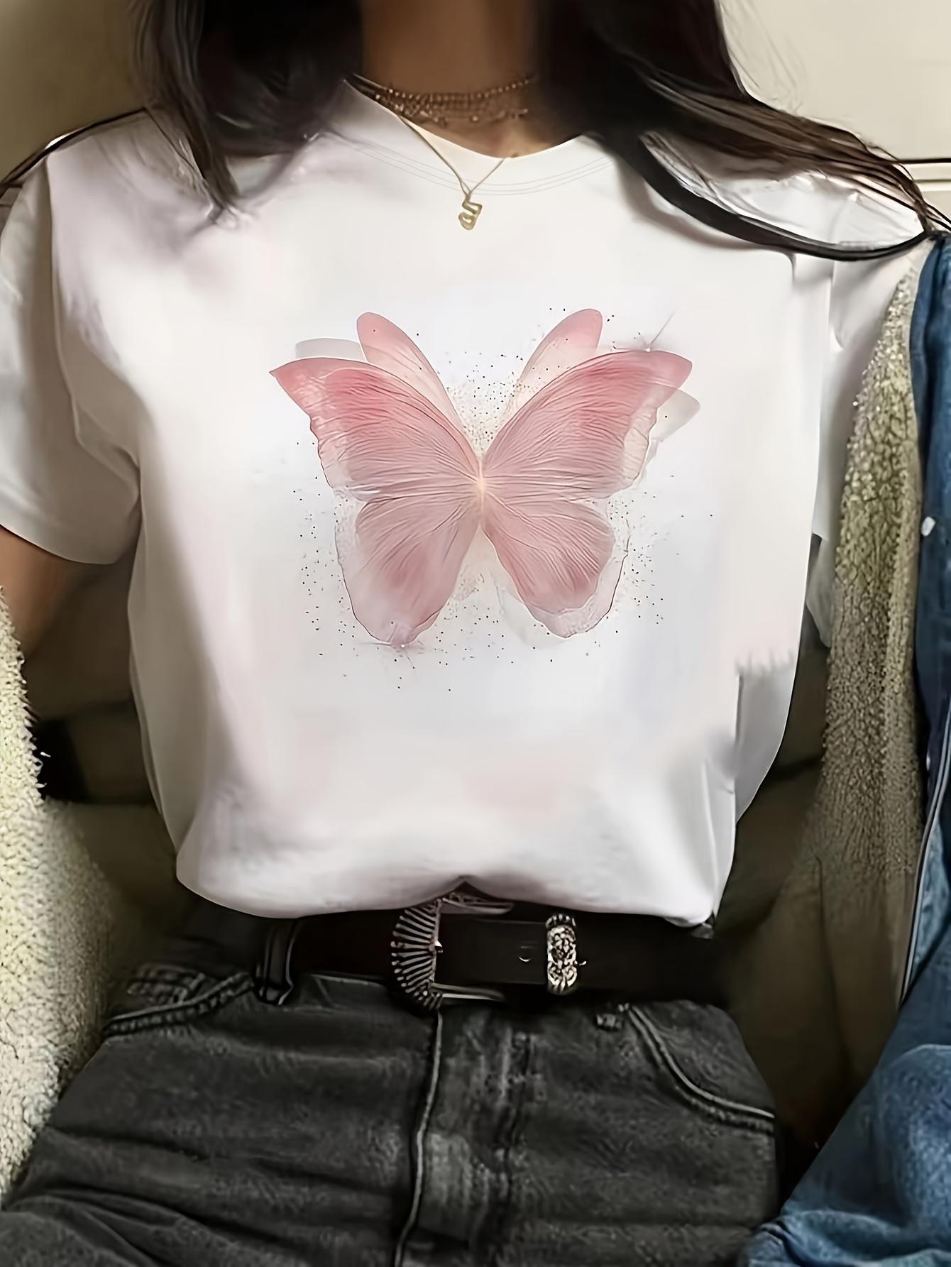 New Summer Gradient Butterfly Print Round Neck T-Shirt, Casual Regular Top 5XL різнокольоровий
New Summer Gradient Butterfly Print Round Neck T-Shirt, Casual Regular Top 5XL різнокольоровий