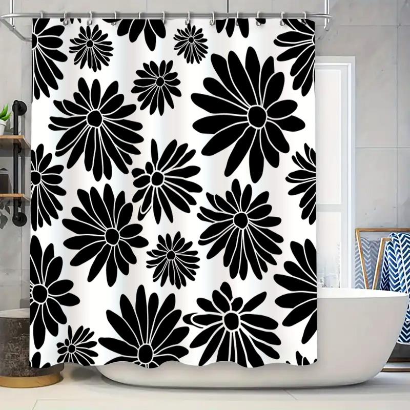 Black White Floral Shower Curtain Bathroom Decor Waterproof Fabric With Hooks Set For Bathtub Or Tub Perfect Gift Idea W60H190(CM)-1 Pcs
Black White Floral Shower Curtain Bathroom Decor Waterproof Fabric With Hooks Set For Bathtub Or Tub Perfect Gift Idea W60H190(CM)-1 Pcs