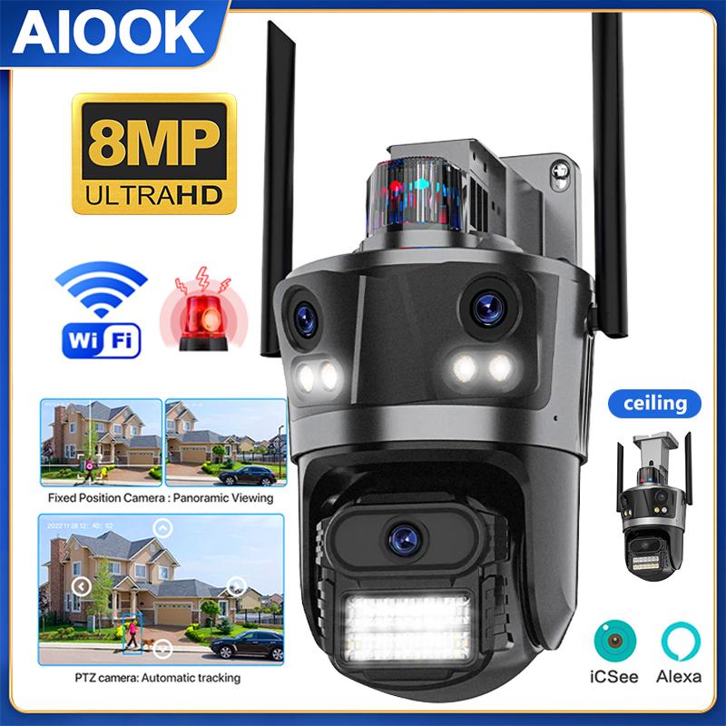 AIOOK Wi-Fi камера наблюдения наружная водонепроницаемая HD 8MP 3 объектива 360° PTZ двусторонний домофон ночное видение световая сигнализация Onvif ICSEE IP CCTV мобильный трек
AIOOK Wi-Fi камера наблюдения наружная водонепроницаемая HD 8MP 3 объектива 360° PTZ двусторонний домофон ночное видение световая сигнализация Onvif ICSEE IP CCTV мобильный трек