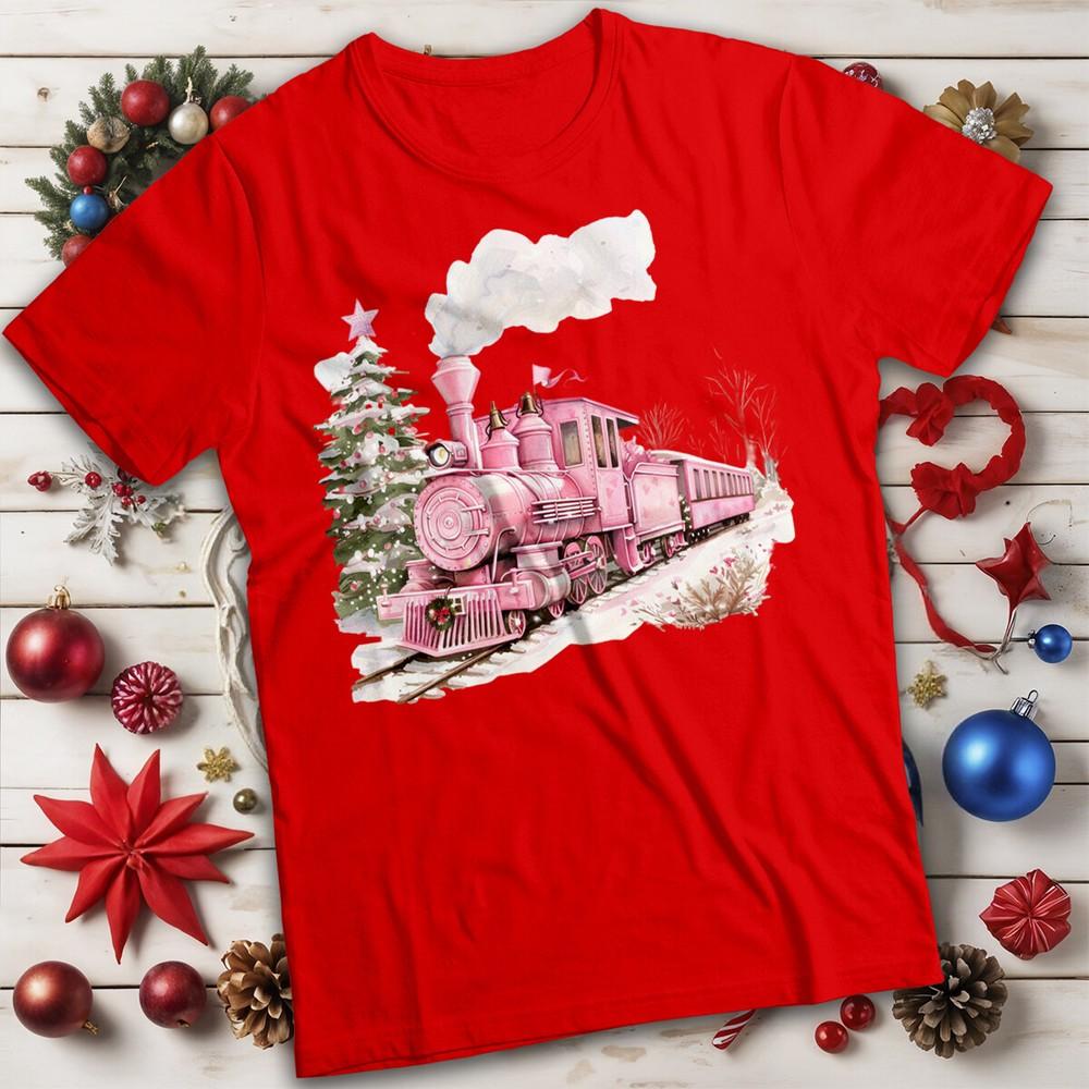 Рождественская футболка Розовый поезд Снежная зимняя сцена Мужская и женская футболка #MC XL
Рождественская футболка Розовый поезд Снежная зимняя сцена Мужская и женская футболка #MC XL