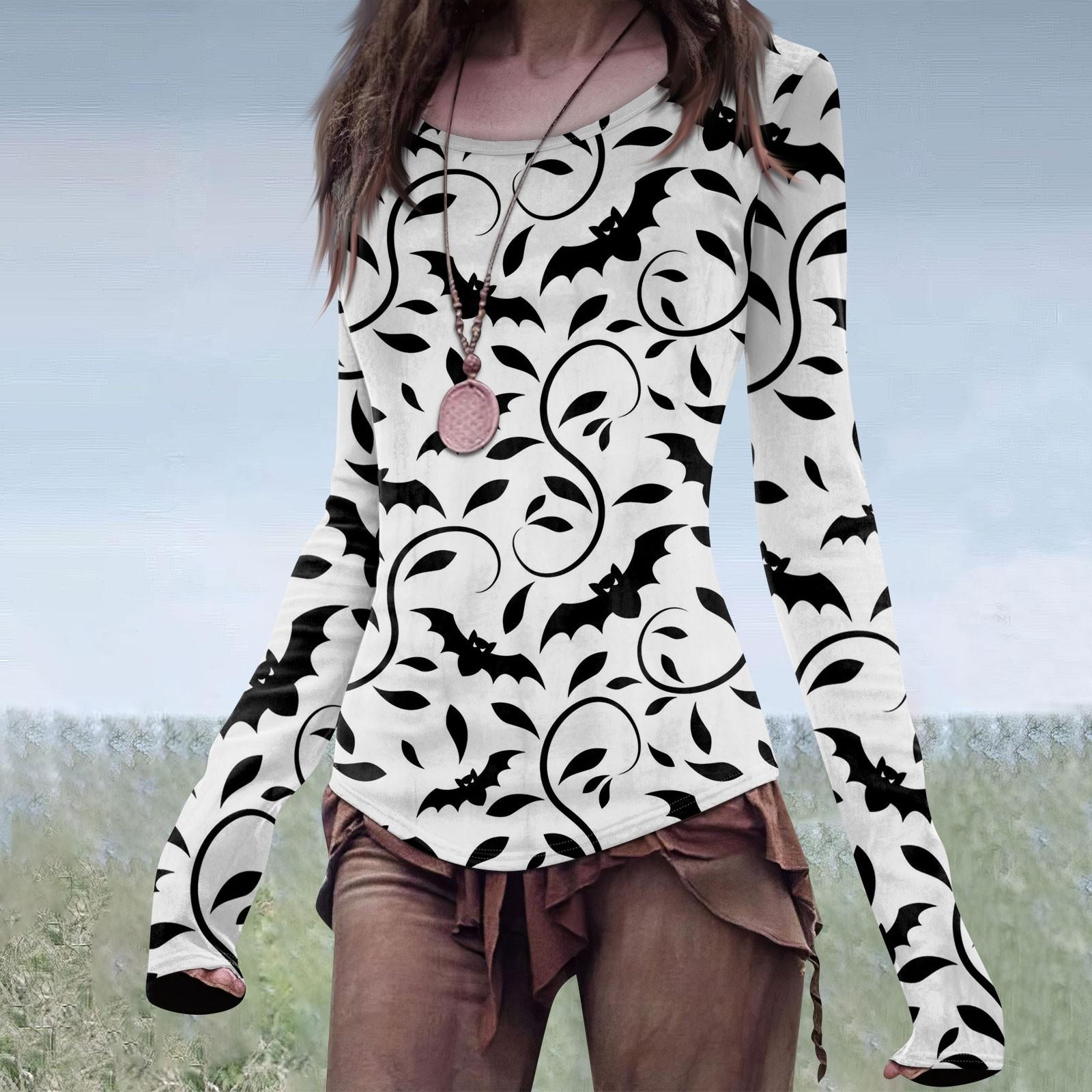 Женская мода повседневный Mori Slim с длинным рукавом Хэллоуин принтованный круглый вырез обычный топ XL белый
Женская мода повседневный Mori Slim с длинным рукавом Хэллоуин принтованный круглый вырез обычный топ XL белый