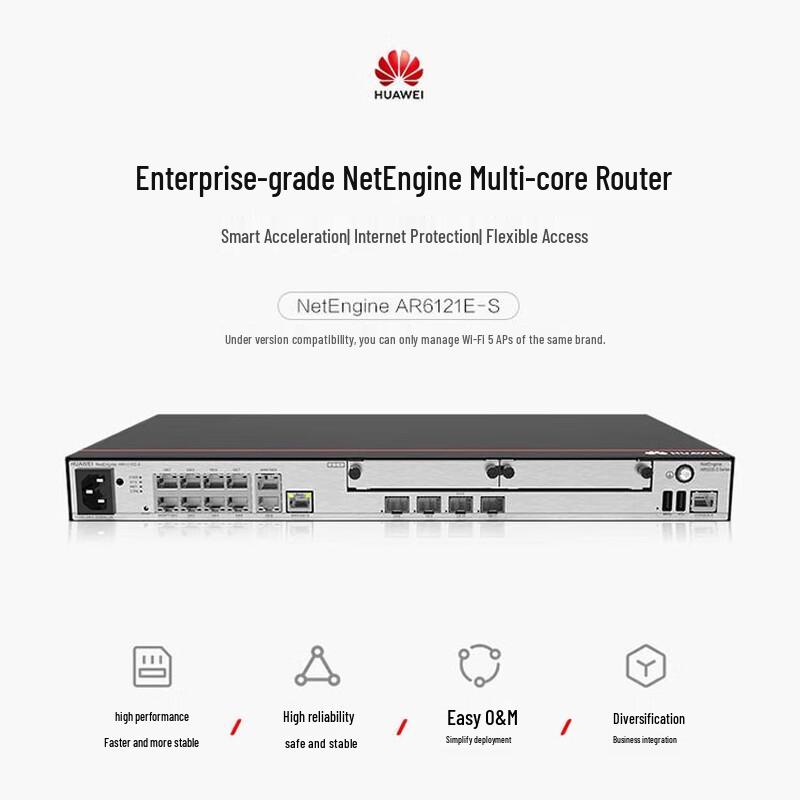 HUAWEI AR6121E-S Enterprise Wired Router (CN version)
HUAWEI AR6121E-S Enterprise Wired Router (CN version)